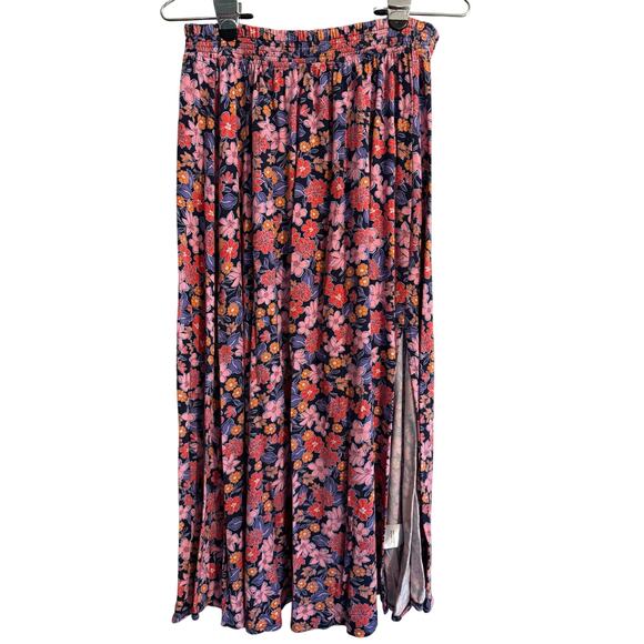 Draper James Midi Floral Elastic Waist Skirt Flowy Swingy size Large - Picture 3 of 7